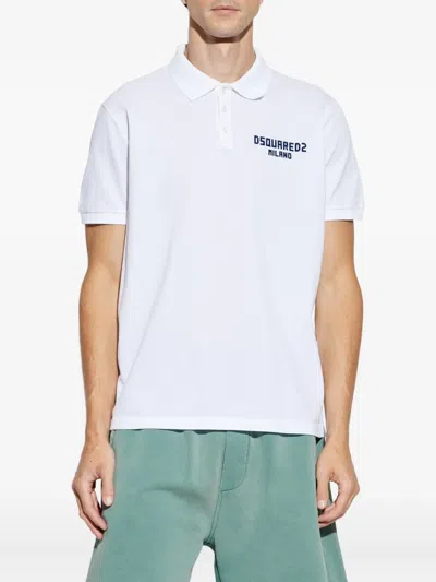 Dsquared2 Logo-print Polo Shirt In White