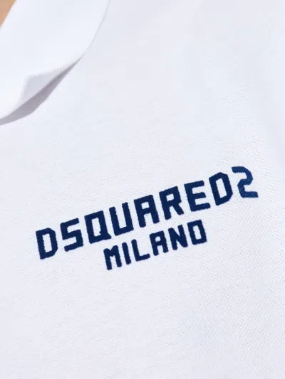 Dsquared2 Logo-print Polo Shirt In White