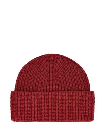 Giada Benincasa Ribbed Logp-patch Beanie In Burgundy