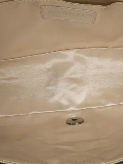 Pre-owned Chanel 2006-2008 Cc Quilted Perforated Aged Calfskin Flap Crossbody Bag In Blue