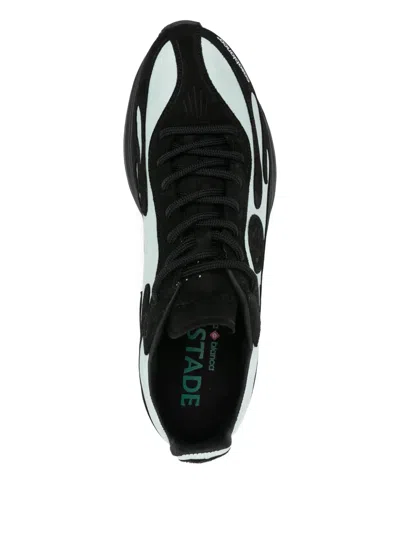 Casablanca Sneakers With Bold Green Flame Accents In Black