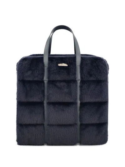 绗缝人造皮草中号手提包