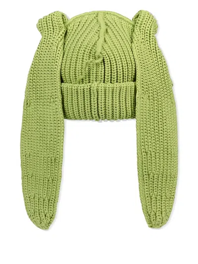 Charles Jeffrey Loverboy Rabbit-ear Beanie Hat In Green