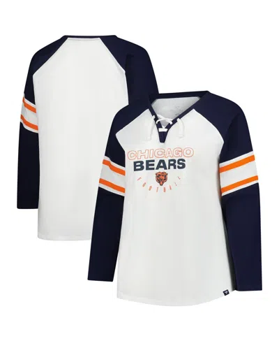 Fanatics Women's White Chicago Bears Plus Size Redzone Lace Up Long Sleeve T-shirt In White