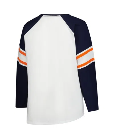 Fanatics Women's White Chicago Bears Plus Size Redzone Lace Up Long Sleeve T-shirt In White