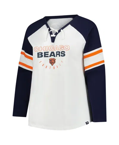 Fanatics Women's White Chicago Bears Plus Size Redzone Lace Up Long Sleeve T-shirt In White