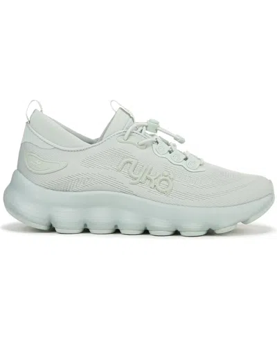 Ryka Podflow Ez J3109f1300 Women Icicle Green Bungee Laces Walking Shoe Dwa1640 In Gray