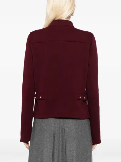 Agnès B. Buttoned-up Jacket In Burgundy
