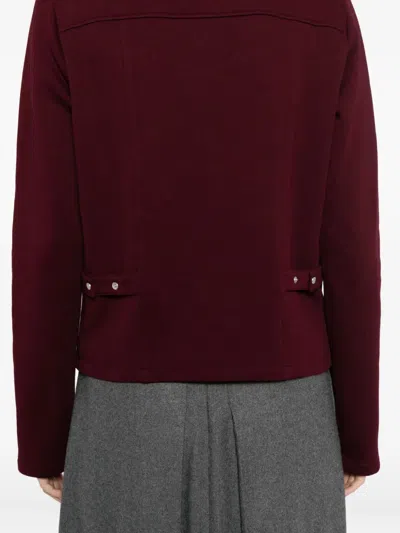 Agnès B. Buttoned-up Jacket In Burgundy