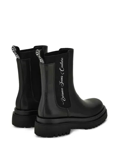 Versace Jeans Couture Elastic-insert Platform Boots In Black