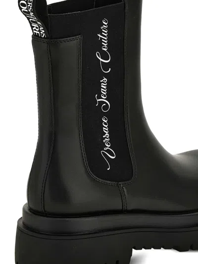 Versace Jeans Couture Elastic-insert Platform Boots In Black