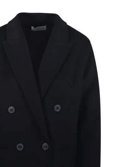 The Dynamis Studio Double-breasted Wool Coat In Black
