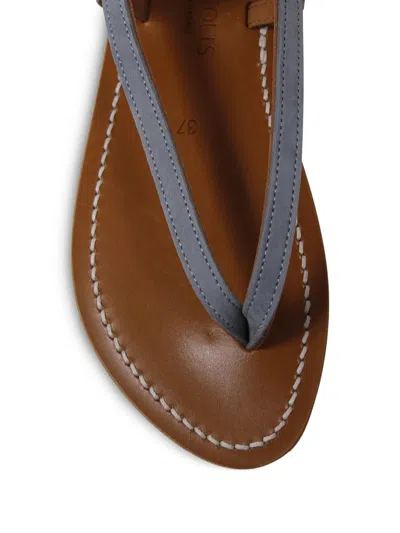 Kjacques Leather Ankle-tie Sandals In Brown