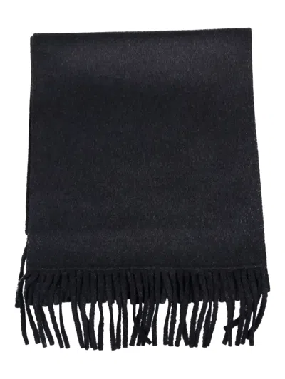 The Dynamis Studio Fringed-edge Scarf In Black