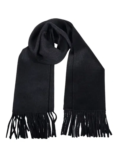The Dynamis Studio Fringed-edge Scarf In Black