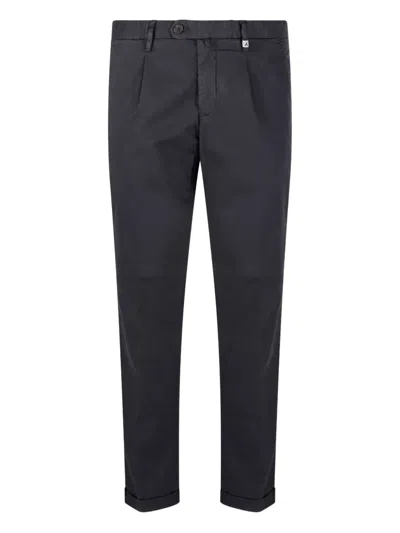 Myths Tailored Grey Long Pants With Smooth Finish And Rolled Cuffs In Black
