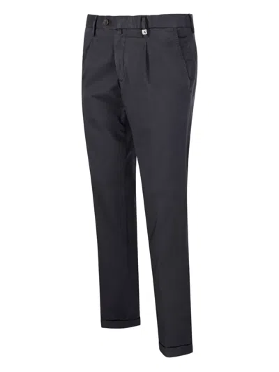 Myths Tailored Grey Long Pants With Smooth Finish And Rolled Cuffs In Black