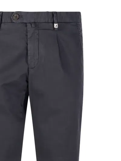 Myths Tailored Grey Long Pants With Smooth Finish And Rolled Cuffs In Black