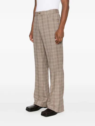 Amiri Checked Trousers In Neutral