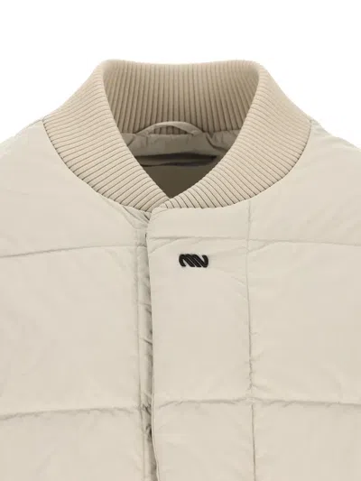 Massimo Osti Studio Quilted Bomber Jacket In Neutral
