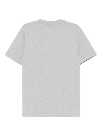 Hugo Boss Mens Boss Logo-embroidered Regular-fit Stretch-cotton T-shirt In Gray