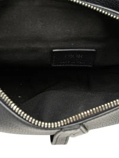 Pre-owned Dior 2019 Grained Calfskin Saddle Bag Crossbody Bag In Blue