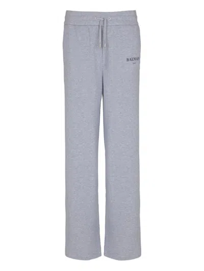 Balmain Logo-print Track Pants In Gray