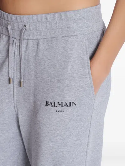 Balmain Logo-print Track Pants In Gray