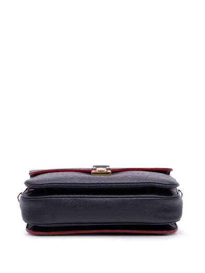 Pre-owned Louis Vuitton 2017 Monogram Empreinte Pochette Metis Satchel In Blue