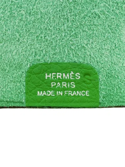 Pre-owned Hermes 1997-2014 Togo Ulysse Notebook Cover Tpm In Green