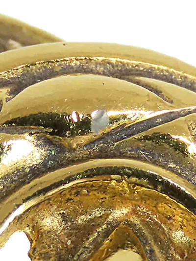 Pre-owned Chanel 20th Century Gold Plated Quilted Cc Clip On Earrings Costume Earrings