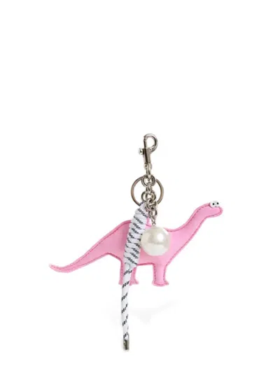 Essentiel Antwerp Ilyas Dinosaur-pearl Keyring In Pink