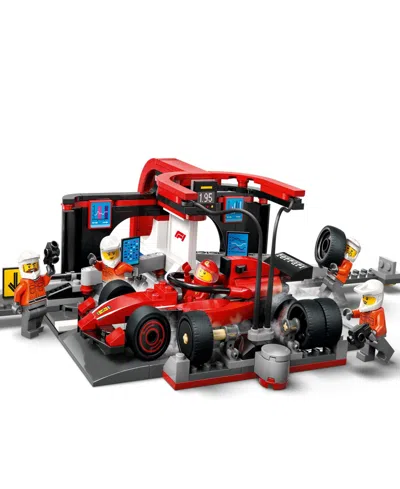 Lego City F1 Pit Stop Pit Crew With Ferrari Car Toy 60443, 322 Pieces In Red