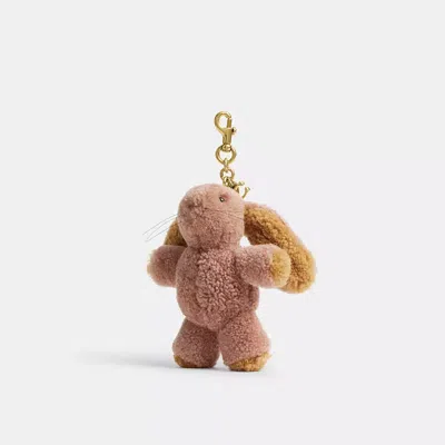 Coach Floppy Bunny Plushie Bag Charm In Shearling In Pink