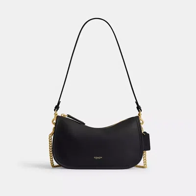 Coach Natural Grain Leather Waverly Bag Shoulder Bags Black