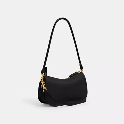 Coach Natural Grain Leather Waverly Bag Shoulder Bags Black