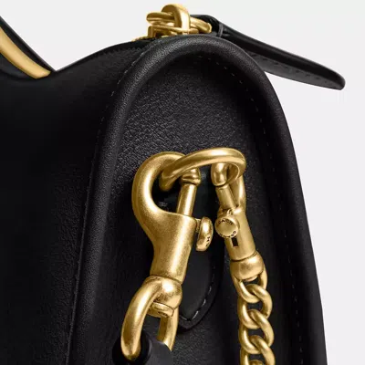Coach Natural Grain Leather Waverly Bag Shoulder Bags Black