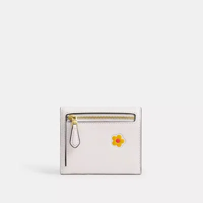 Coach Mila Small Flap Wallet With Sticker Print In White