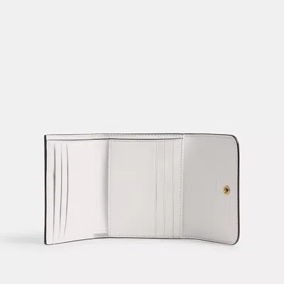 Coach Mila Small Flap Wallet With Sticker Print In White