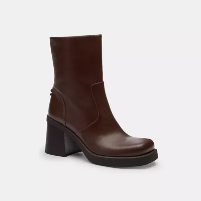 Coach Sculpted C Bootie In Brown