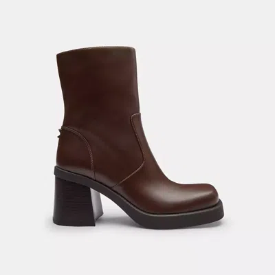 Coach Sculpted C Bootie In Brown