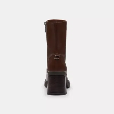 Coach Sculpted C Bootie In Brown