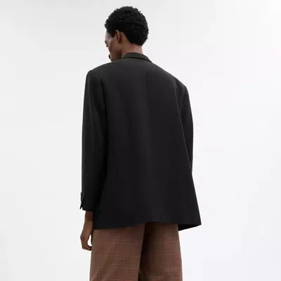 Coach Single Button Blazer In Blue