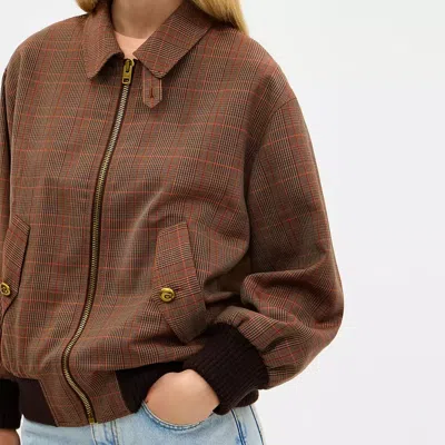 Coach Wool Blouson Jacket In Brown