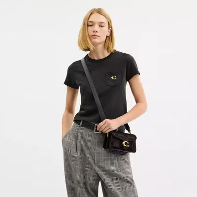 Coach Tabby Shoulder Bag 26 In Haircalf With Leopard Print In Brown