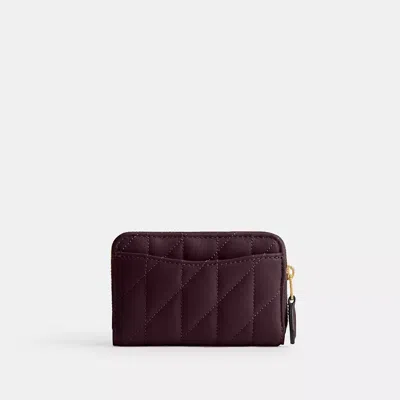 Coach Essential Small Zip Around Card Case With Pillow Quilting
