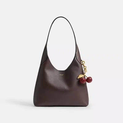 Coach Small Crystal Cherry Bag Charm In Gold