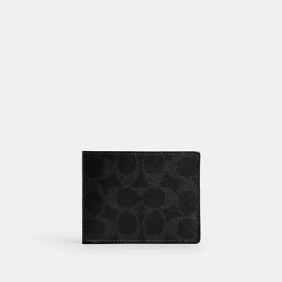 Coach Slim Billfold Wallet In Signature Canvas In Black