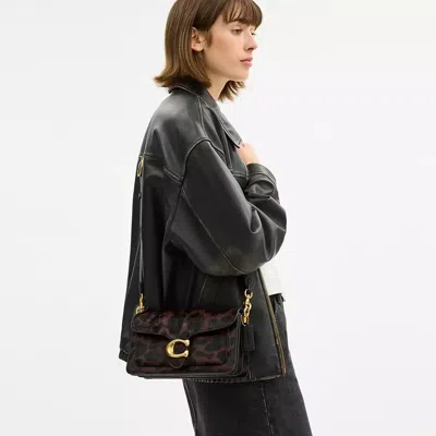 Coach Tabby Shoulder Bag 26 In Haircalf With Leopard Print In Brown