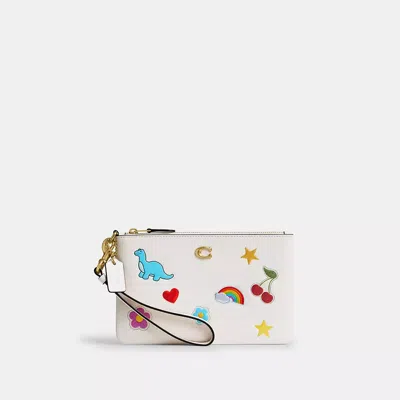 Coach Essential Small Wristlet With Sticker Print In Multi